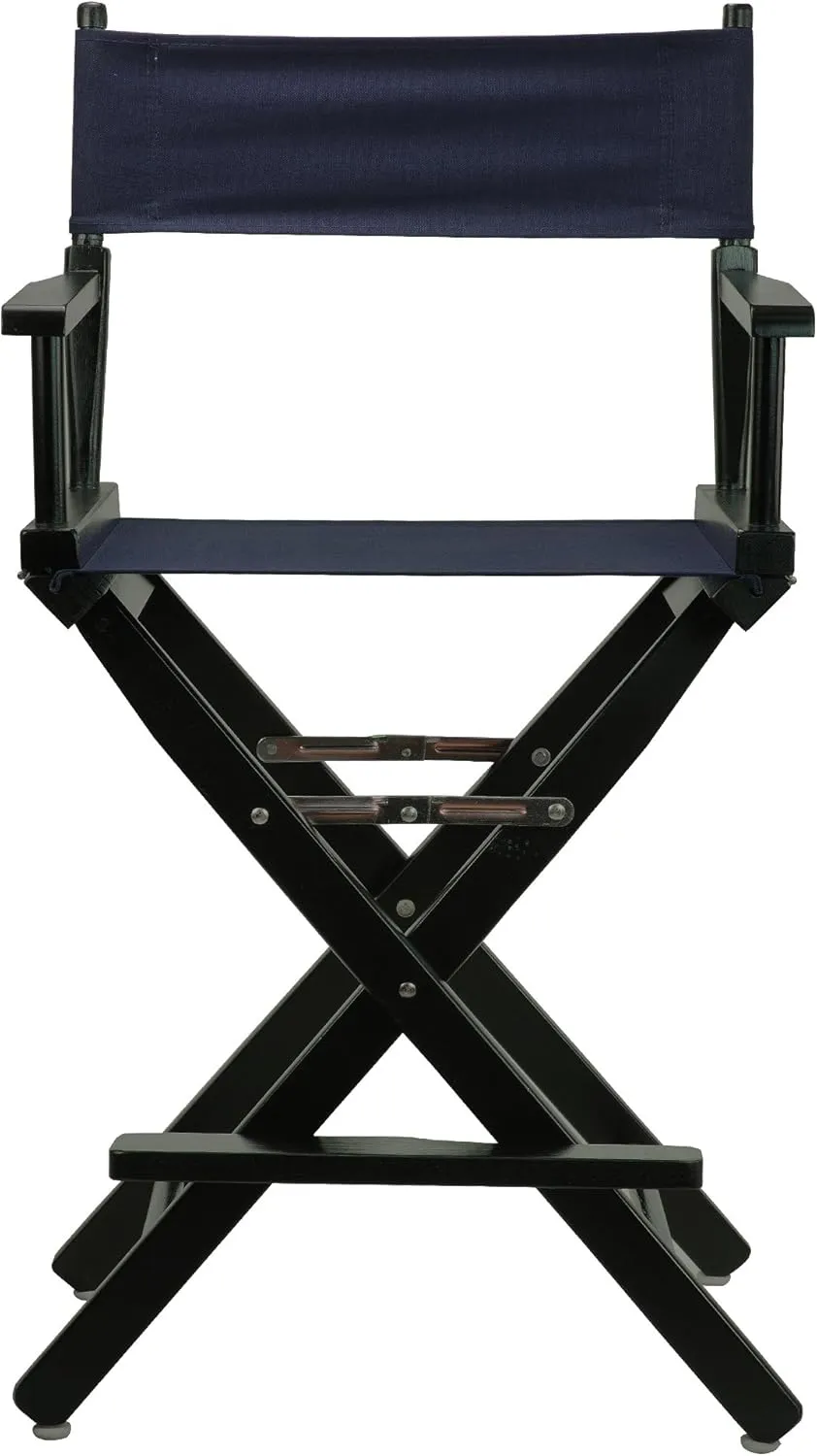Casual Home 24" Director's Chair Black Frame-with Navy Canvas, Counter Height