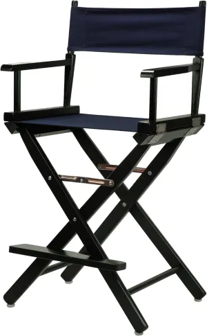 Casual Home 24" Director's Chair Black Frame-with Navy Canvas, Counter Height