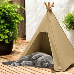 Cat Tent - Indoor/Outdoor Cat Teepee Tent - Strong, Waterproof Canvas