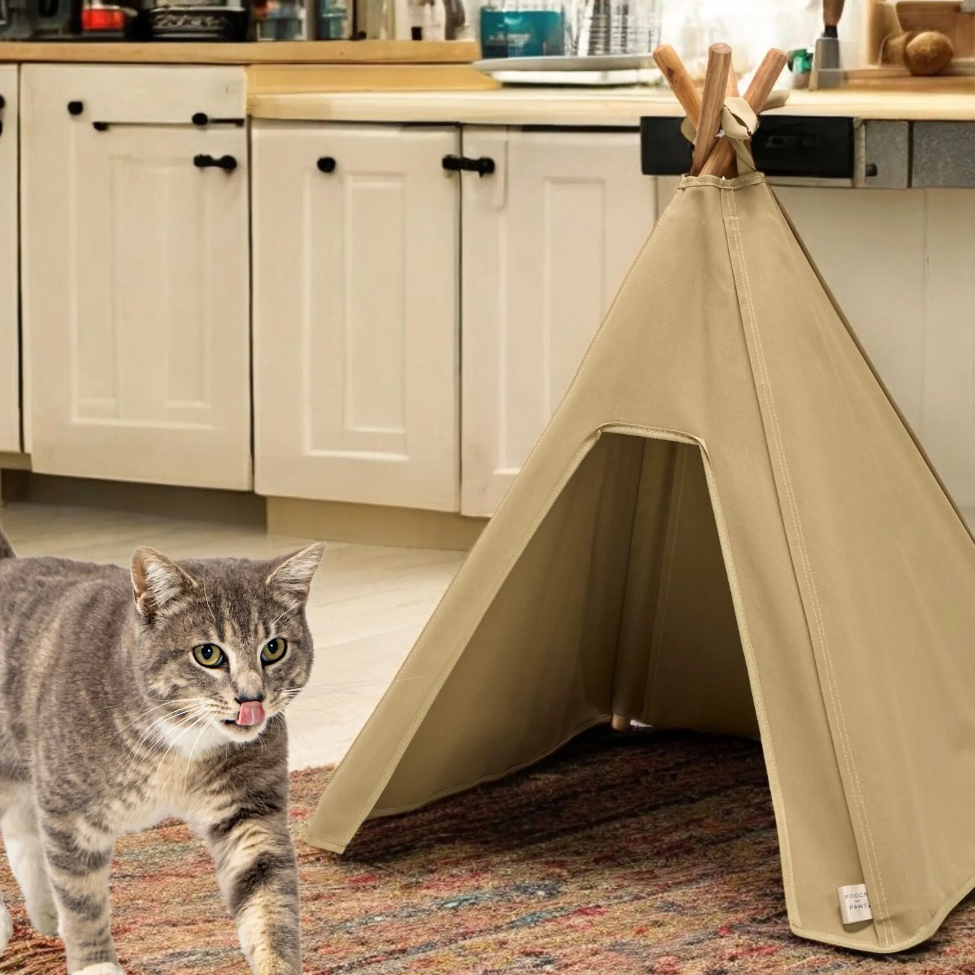Cat Tent - Indoor/Outdoor Cat Teepee Tent - Strong, Waterproof Canvas