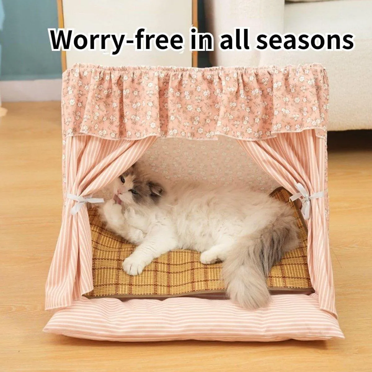 Cat Tent Pet Kennel Dog House Bed Removable Washable Foldable Comfortable Design