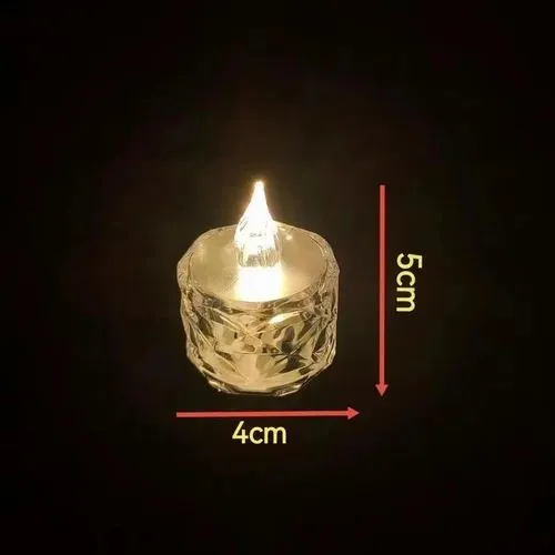 Cell Operated Candle Shape Lamp, Crystal Candles LED Light, Flameless Lantern Night Lamp, LED Candles Shape Lamp, LED Decoration Candles