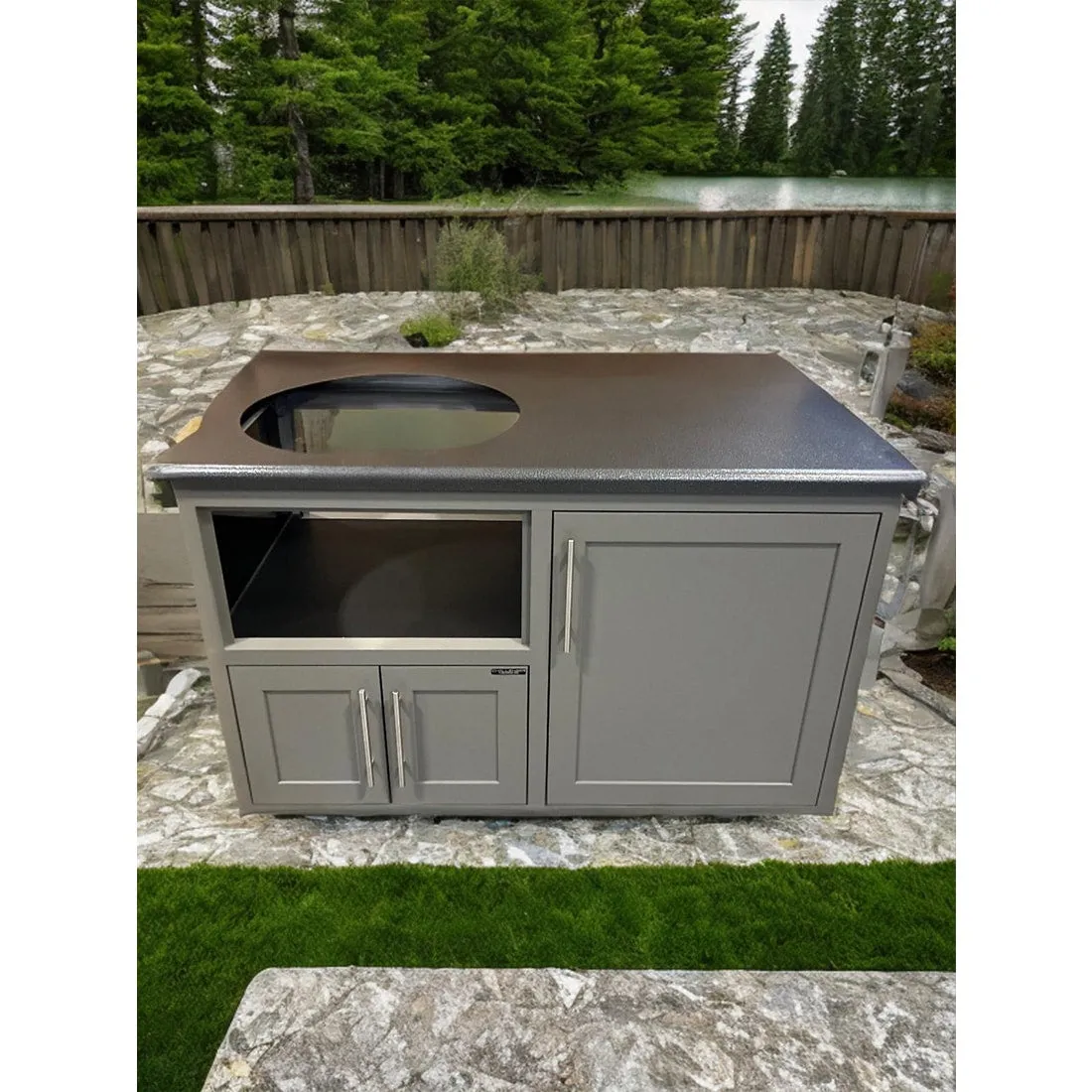 Challenger Designs | Torch 48″ Big Green Egg Cart with Shaker Doors