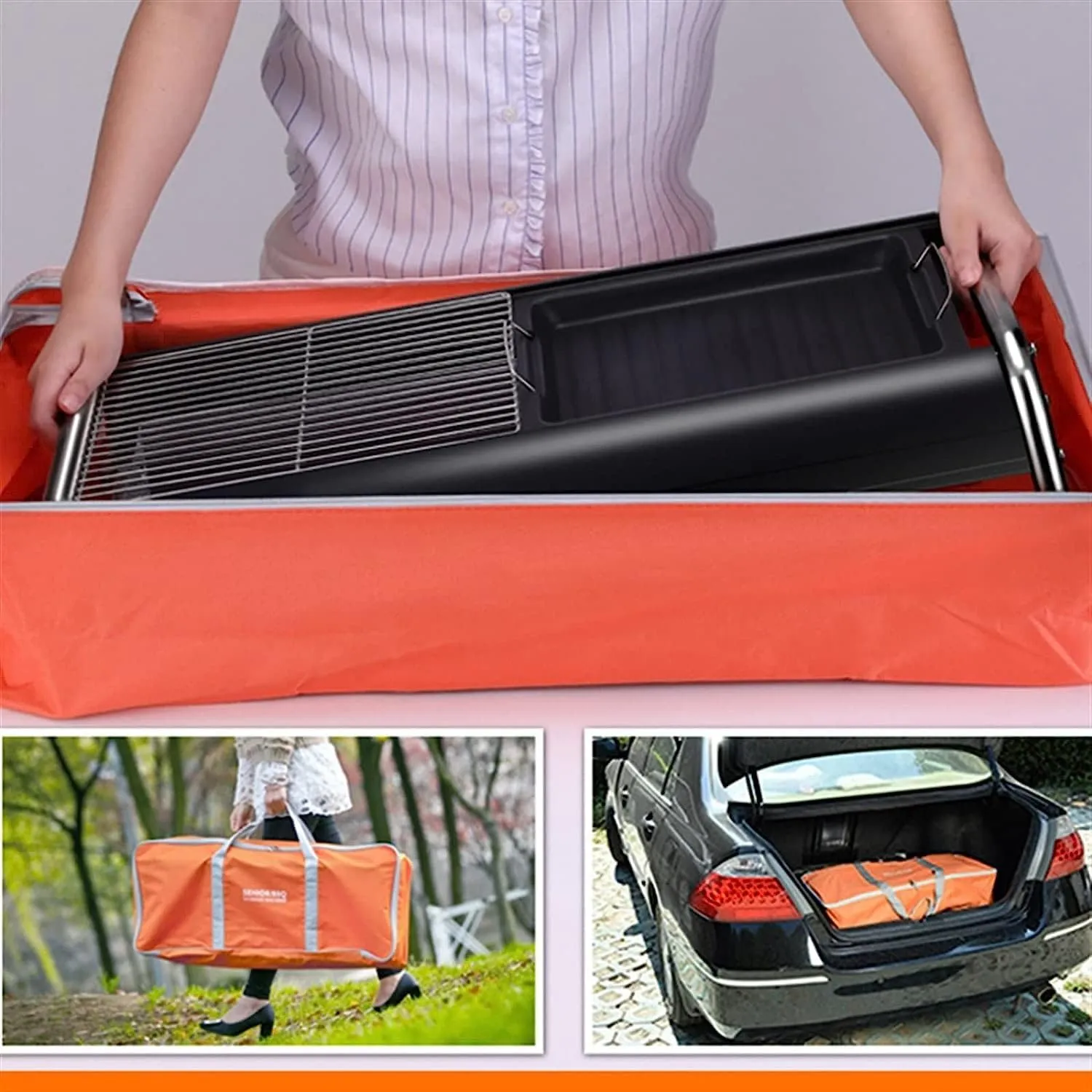 Charcoal Grills BBQ Grill Outdoors Home Portable Barbecue Stand Camping Picnic Travel Cooking Tools Roast Meat Frying Pan