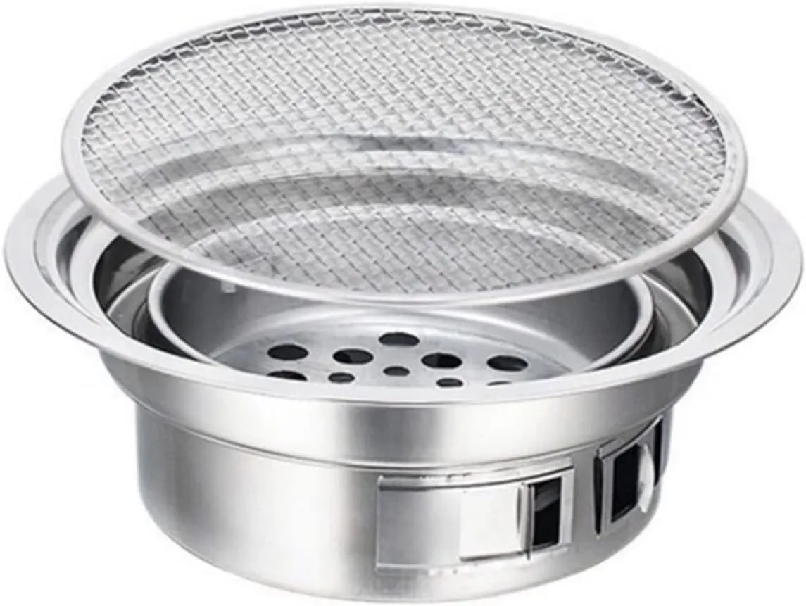 Charcoal Grills Hot BBQ Grill Portable Household Korean Round Carbon Barbecue Camping Stove for Outdoor Indoor