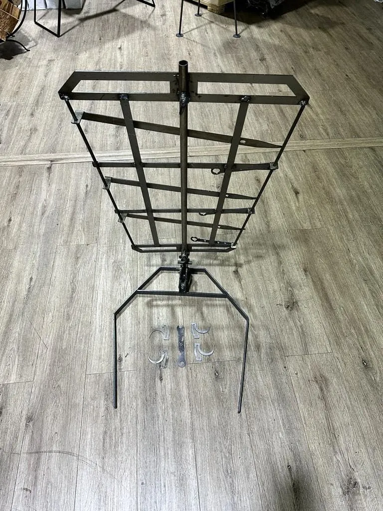 CHOLYS Grills - TROMEN Grilling Stake Asador Prensa Cruz Estaca, Gray (CRUZ01)