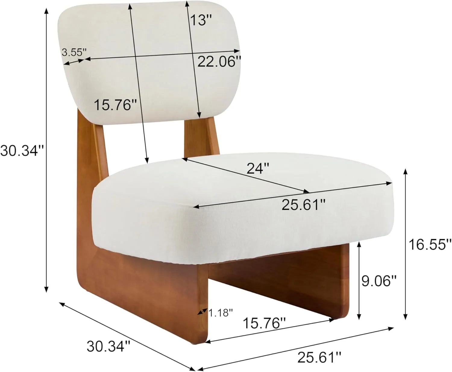 Christopher Knight Home Mores Low Profile Accent Chair Set of 2, Modern Living Room Armless Lounge Chair, Fabric Comfy Reading Chair for Bedroom, Wooden Frame and Thick Padded Seat, Beige   Natural