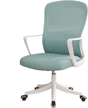Classic Office Chair Ergonomic Office Home Desk Mesh Fixed Armrest, Executive Computer Chair with Lumbar Support Desk Task Chair(Blue)
