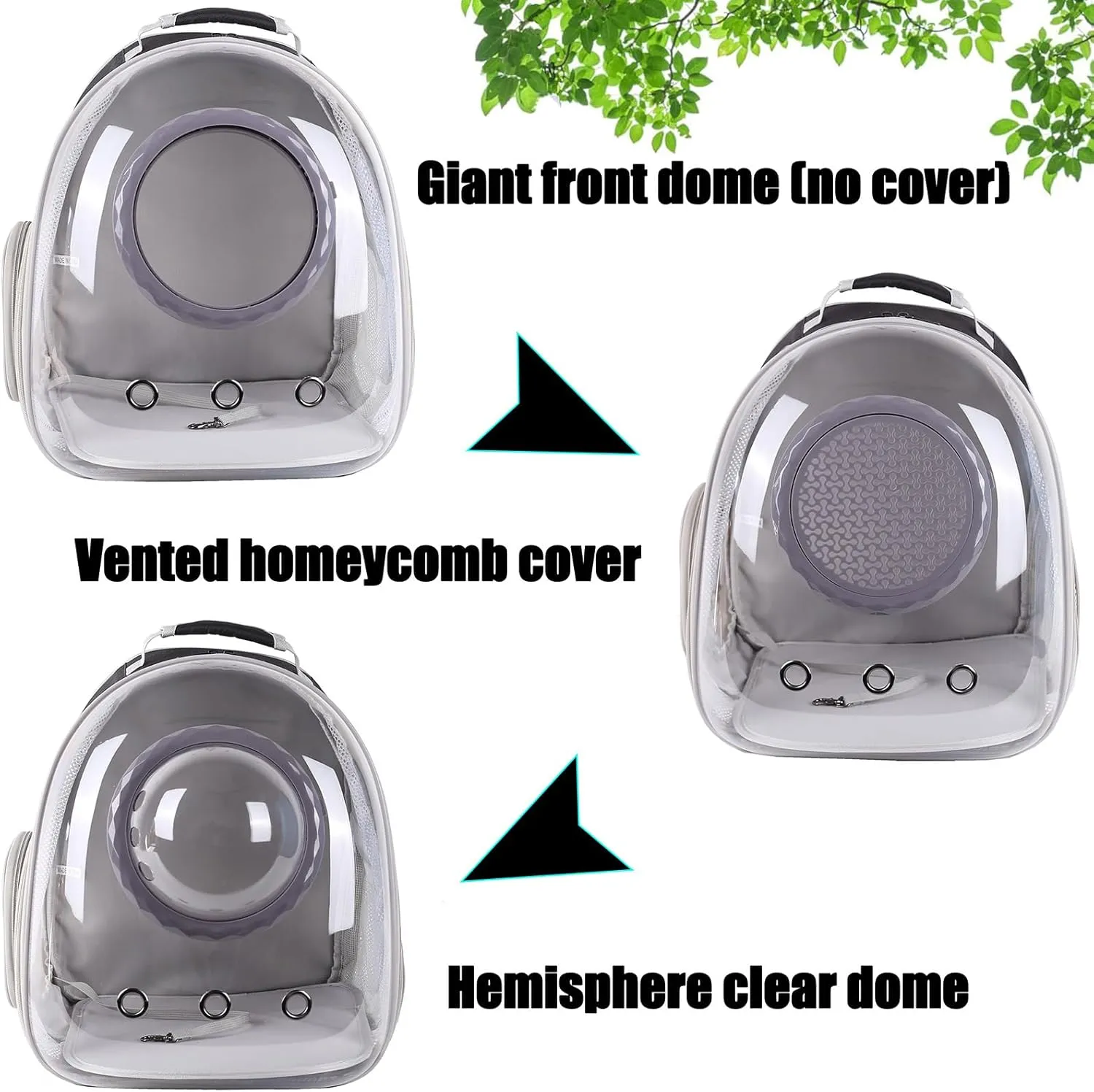Clear Bubble Window Cat Backpack, Space Capsule Astronaut Transparent Bubble Dome Pet Carrier Backpack for Kitten Bunny Small Puppies and Animals, Vet Visit Travel Book Bag to Transparent Cat Outdoor