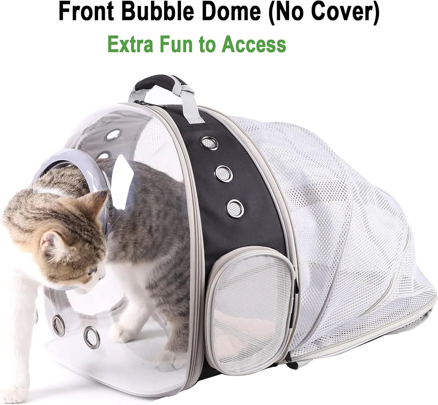 Clear Bubble Window Cat Backpack, Space Capsule Astronaut Transparent Bubble Dome Pet Carrier Backpack for Kitten Bunny Small Puppies and Animals, Vet Visit Travel Book Bag to Transparent Cat Outdoor