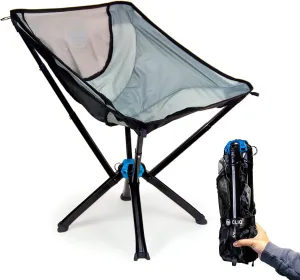 CLIQ Portable Chair Version 1.0 - Lightweight Folding Chair for Camping - Supports 300 Lbs - Perfect for Outdoor Graphite