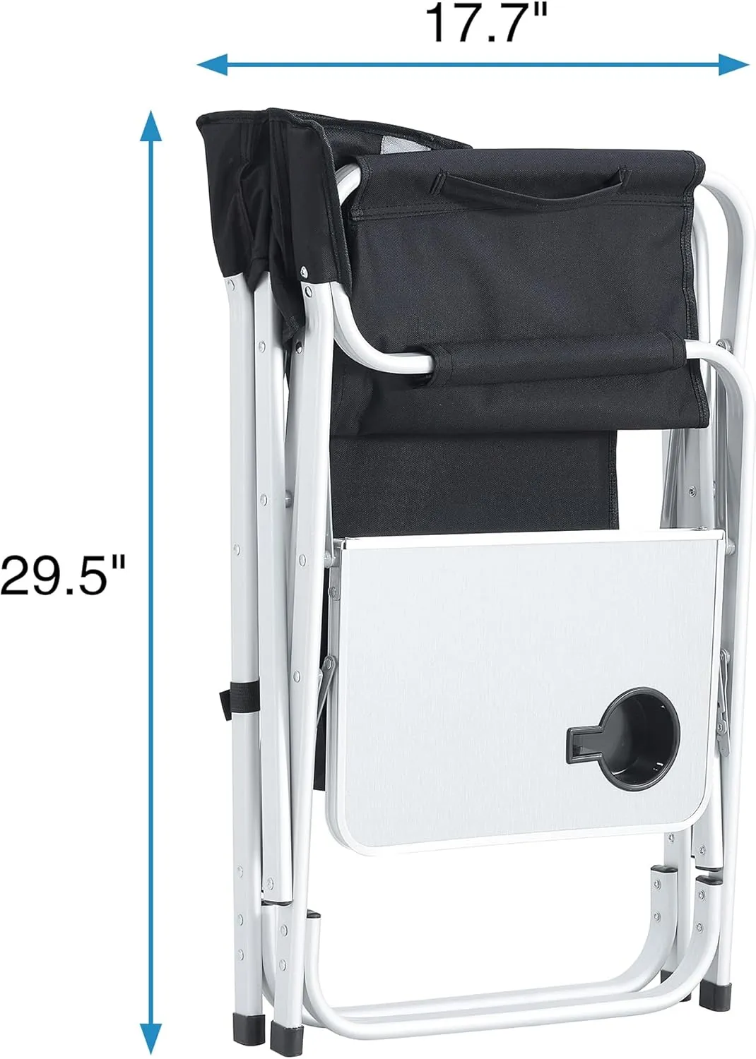 Coastrail Outdoor Camping Chair Oversized Padded Folding Quad Arm Chairs with Lumbar Back Support, Cooler Bag, Cup Holder & Side Pocket, Extra Head Pocket, Supports 400 lbs
