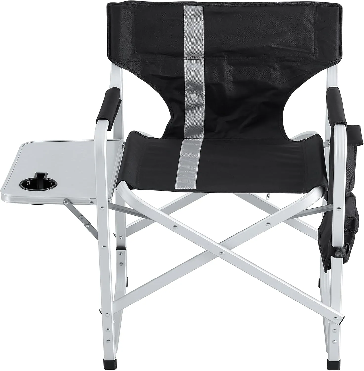 Coastrail Outdoor Camping Chair Oversized Padded Folding Quad Arm Chairs with Lumbar Back Support, Cooler Bag, Cup Holder & Side Pocket, Extra Head Pocket, Supports 400 lbs