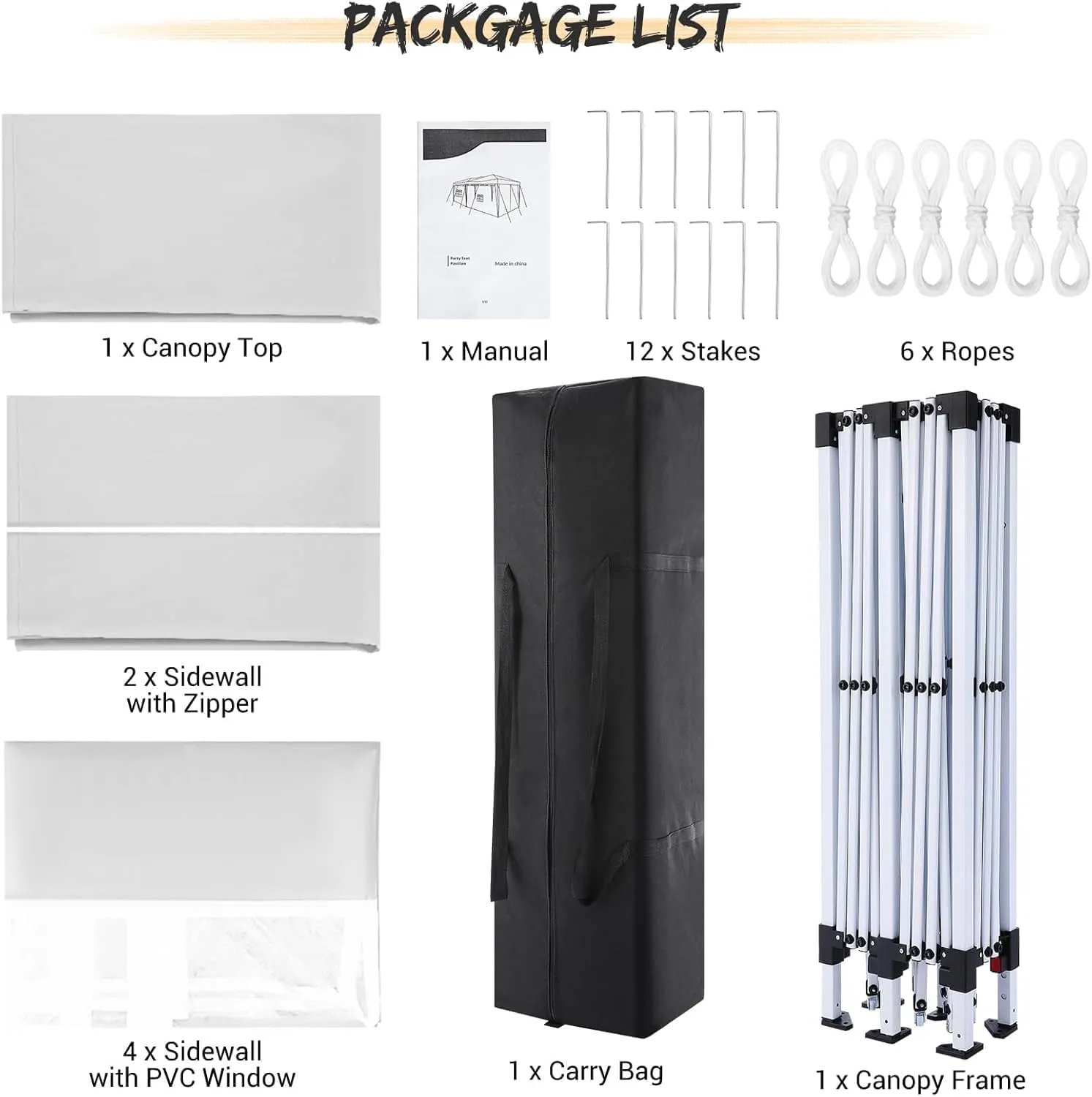COBIZI 10x20 Pop Up Canopy Tent with Removable Sidewalls Waterproof Commercial Instant Shelter Outdoor Gazebo Party Tent Protable Canopy Tents for Parties with Carry Bag (White, 10'x20')
