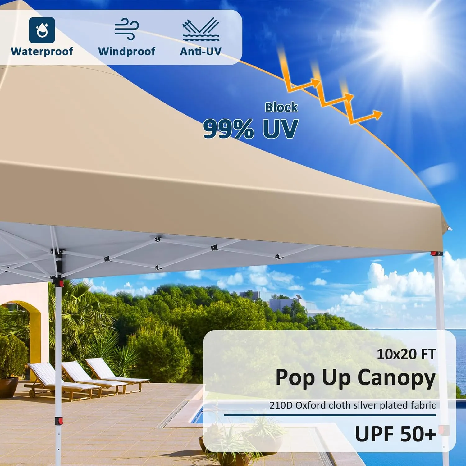 COBIZI 10x20 Pop Up Canopy with 6 Sidewalls, Conical Party Tent 10x20 with 3 Adjustable Height Waterproof, UV-Resistant EZ Outdoor Gazebo with Carry Bag, Sandbag, Stake, Rope for Parties, Commercial
