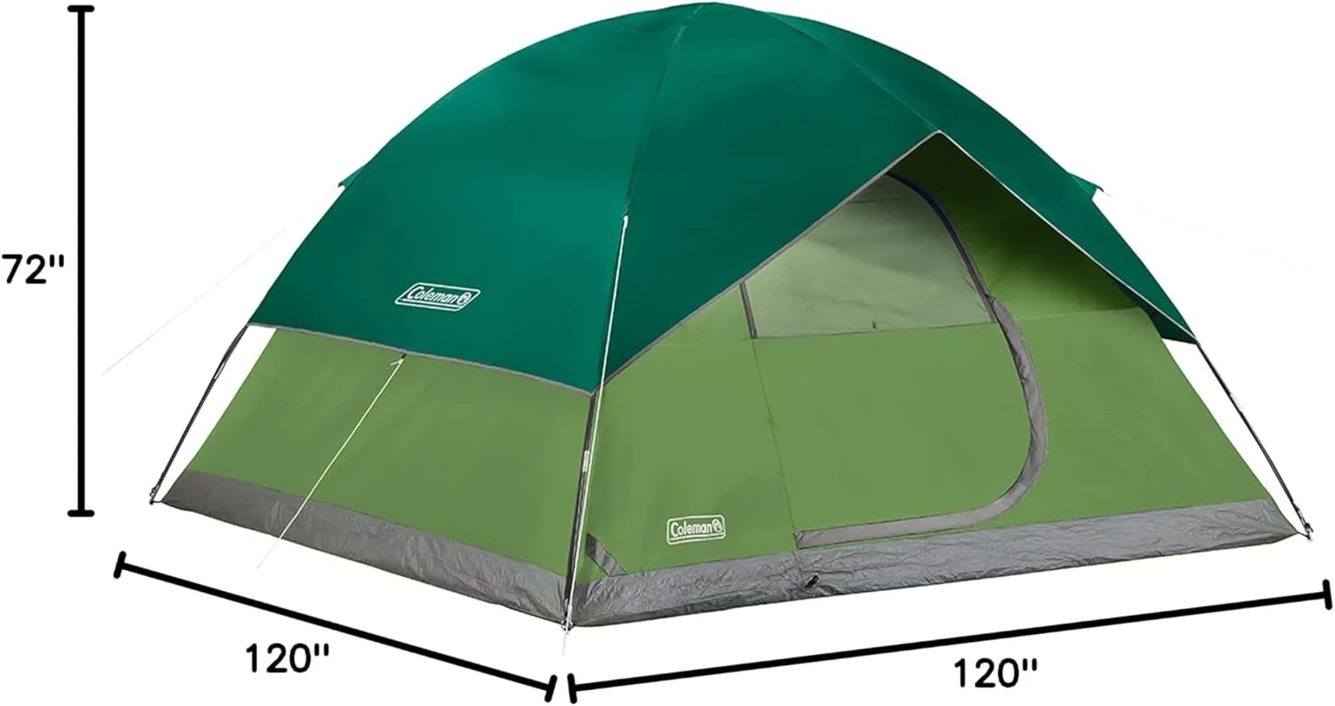Coleman Sundome 6-Person Tent with Rainfly, Weatherproof Tent Sets Up in 10 Mins