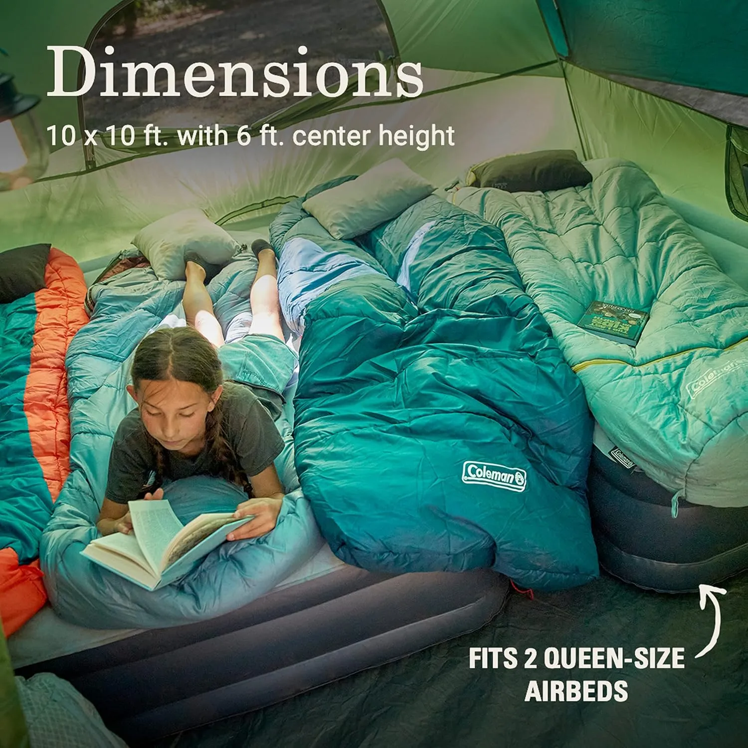 Coleman Sundome 6-Person Tent with Rainfly, Weatherproof Tent Sets Up in 10 Mins