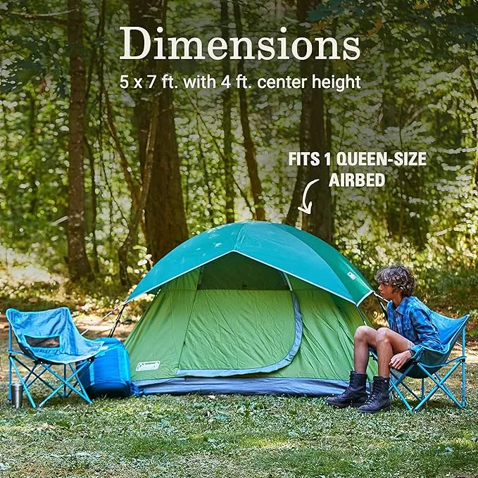 Coleman Sundome Camping Tent, 2/3/4/6 Person Dome Tent with Snag-Free Poles for Easy Setup in Under 10 Mins, Included Rainfly Blocks Wind & Rain, Tent for Camping, Festivals, Backyard, Sleepovers