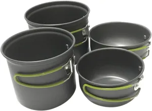 Collapsible Handle Aluminum Pot Set 2-3 Person Camping Cooking Utensils for Hiking Climbing
