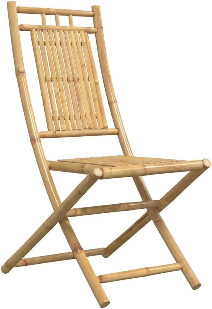 Comfortable Chair Dining Chairs Lawn Chairs Kitchen Chairs - Folding Patio Chairs 4 pcs 18.1"x26"x39" Bamboo for Campsites Garden Outside Terrace