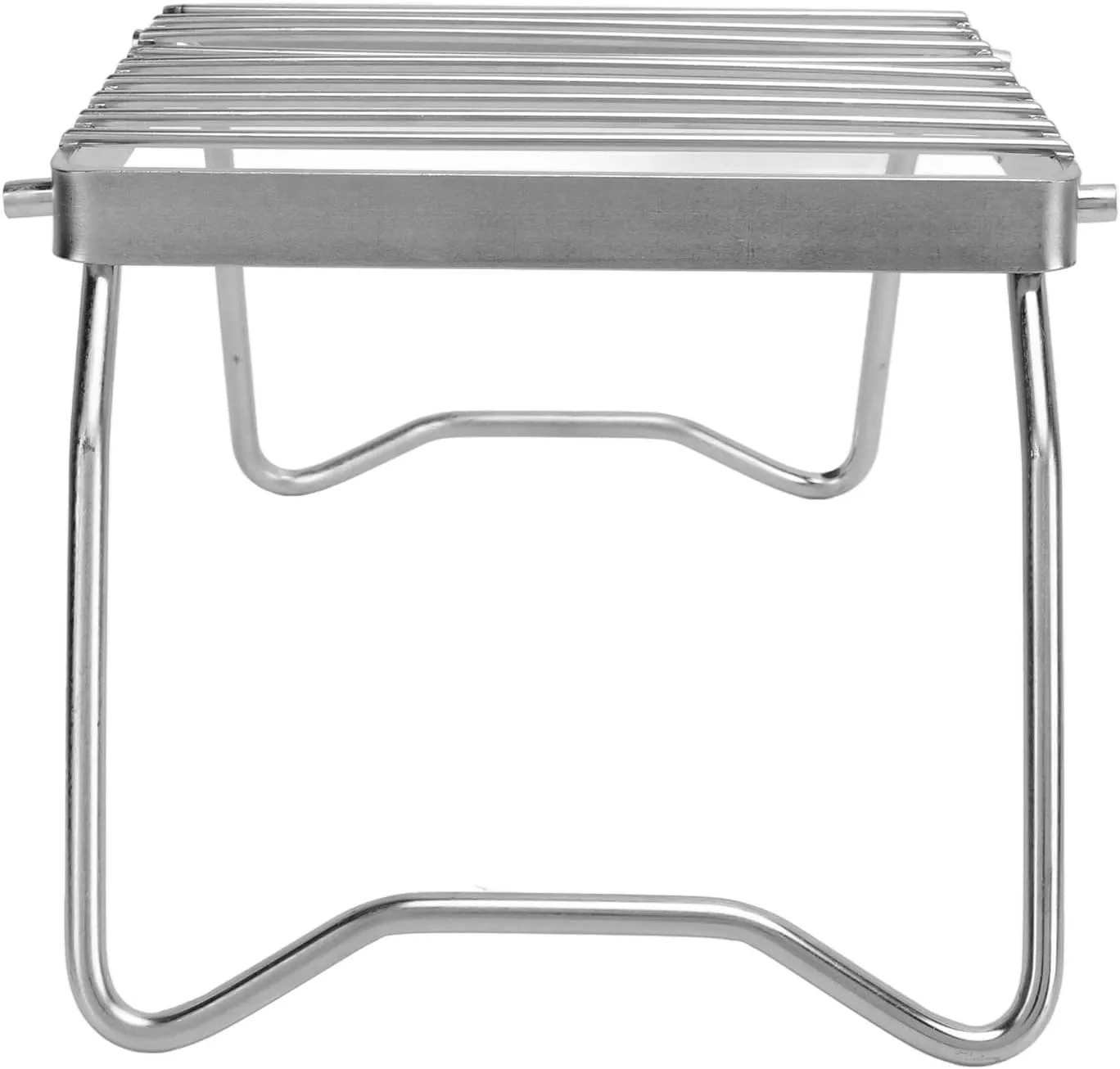 Compact Foldable Stainless Steel 16.2x16.2cm Portable Camping Grill with Picnic Storage Case