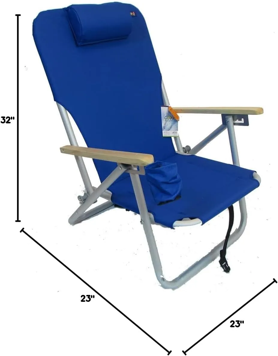COPA 4 Position Aluminum Folding Backpack Chair (Royal Blue)