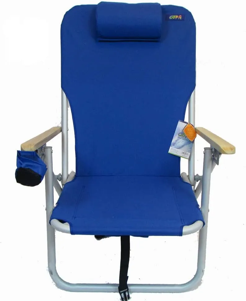 COPA 4 Position Aluminum Folding Backpack Chair (Royal Blue)