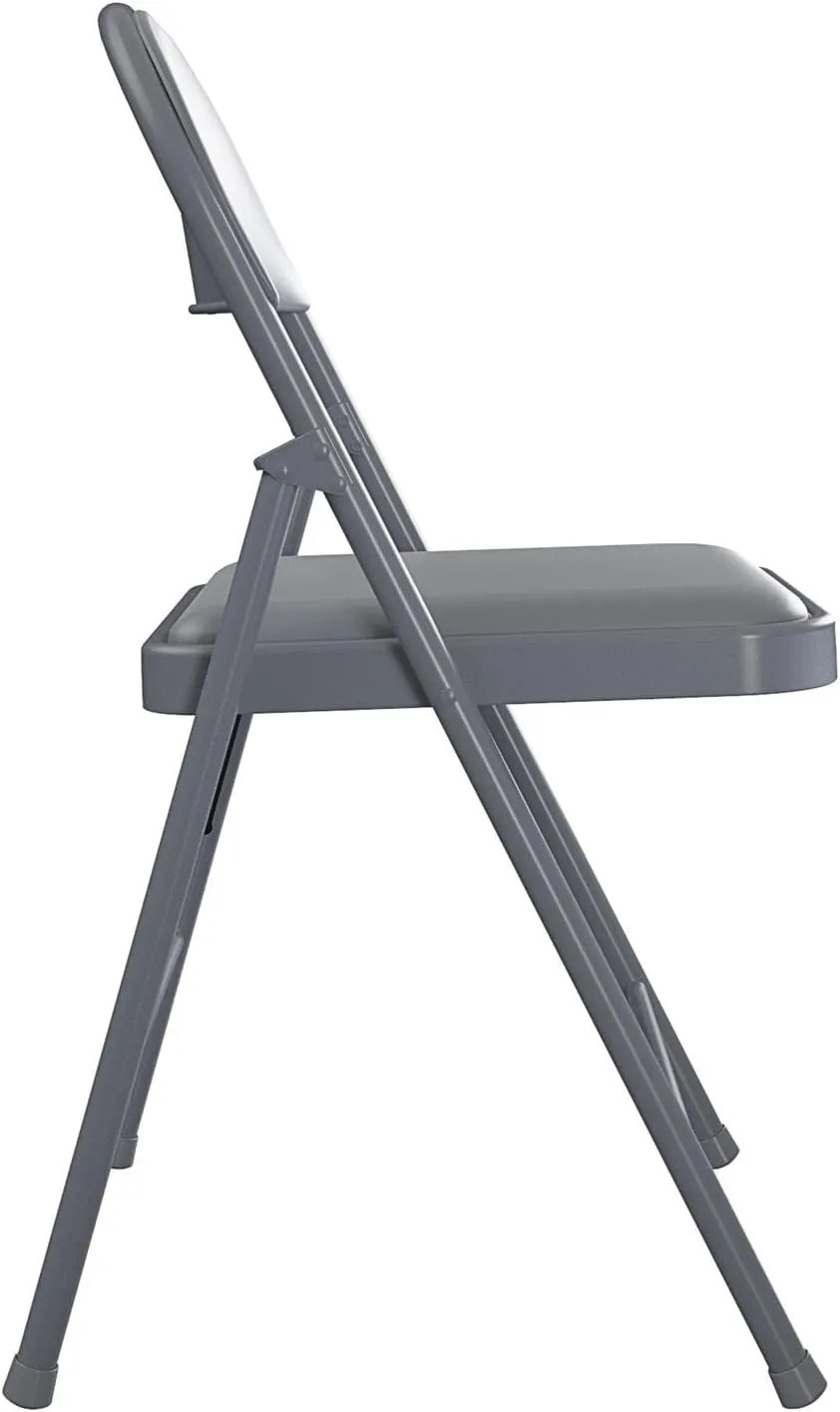 COSCO SmartFold Vinyl Folding Chair, 4-Pack, Grey