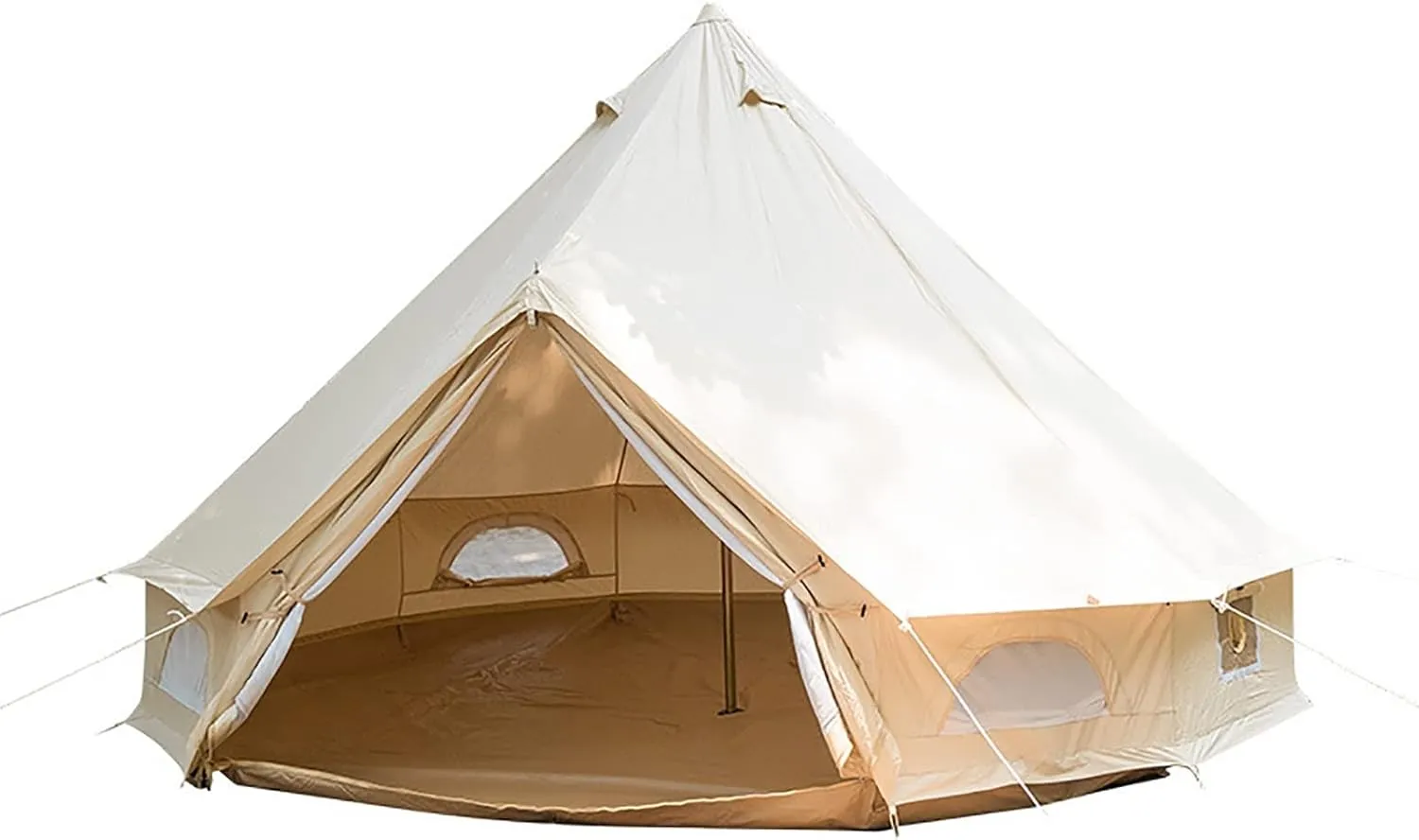 Cotton Canvas Bell Tent, 20ft Waterproof, 4 Season Luxury Family Camping Tent, 12 Person, Great for Glamping, Camping, Hiking, Fishing, Hunting