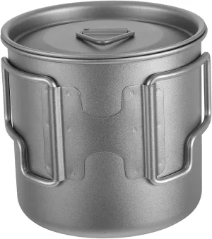 Cup Set Titanium Camping Mug Hiking Mug with Lid for Outdoor Picnic Travel