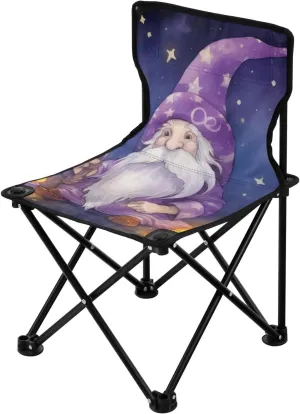 Cute Gnome Portable Outdoor Folding Chair Anti-Slip Padded Oxford Cloth Stool Camping Chair Small for Beach Hiking Fishing Gardening Quad Camp Chair