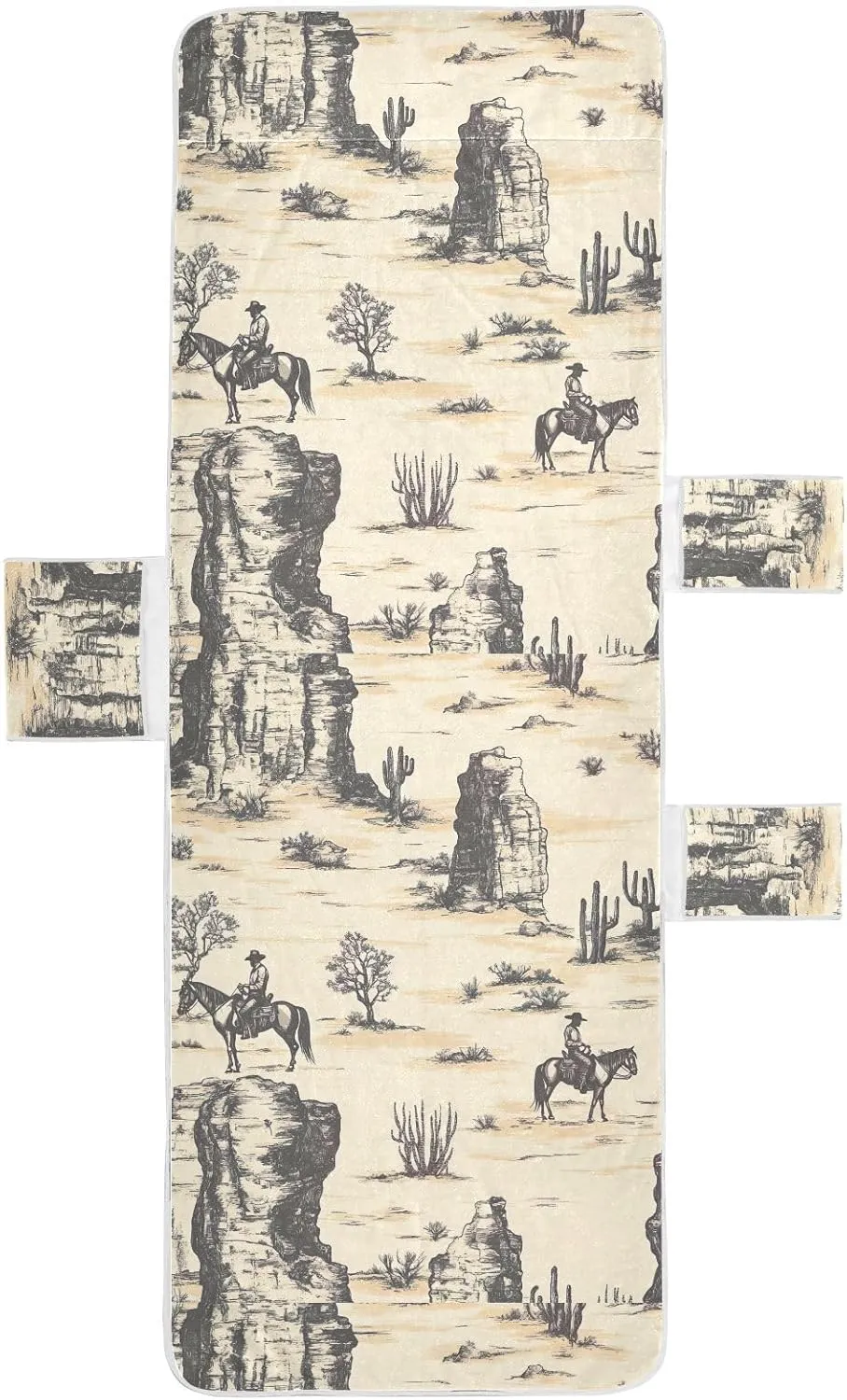 Desert Horseback Riding Lounge Chair Cover,Soft Beach Lounge Chair Towel Cover with Pockets for Beach Pool Outdoor Chair, 85"x30"