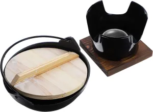 DOITOOL 1 Set Pot Nonstick Frying Pan Casserole Dish with Lid Camping Cookware Wok Pan with Lid Outdoor Stove Mini Oven Camping Stove Non Stick Frying Pans Japanese-Style Griddle