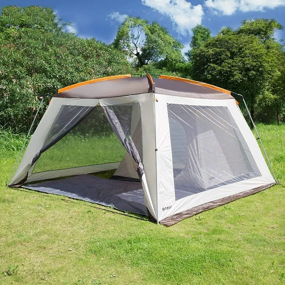 Dome Camping-Tents Portable Waterproof Tents Ventilated Mesh Windows Windproof Family Tent for Camping Hiking Outdoor Activities White