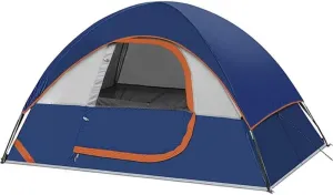 Double-Layer Foldable Outdoor Mountaineering Hiking Camping Double Tent, 2 People Easily Set up Portable Outdoor Family Tent