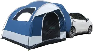 Double Layer Waterproof Camping Tent, 250 * 250 * 200cm Car Tail Tent Camping Tailgate Awning, Easy Setup, for Family Camping Traveling Outdoor Activities