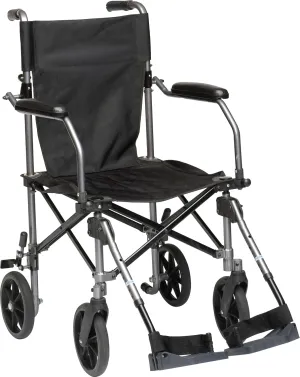 Drive Medical TC005GY Travelite Transport Wheelchair Chair in a Bag, Black