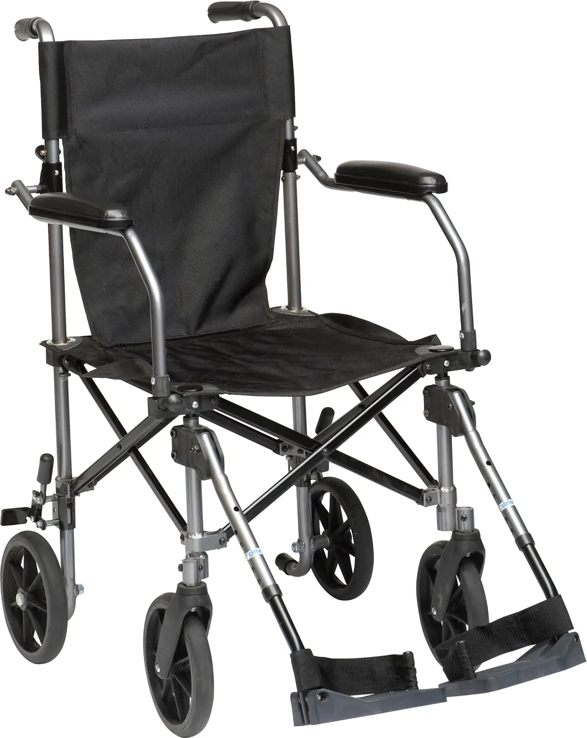 Drive Medical TC005GY Travelite Transport Wheelchair Chair in a Bag, Black