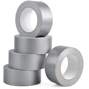 Duct Tape, Silver Grey Duct Tape Bulk for Indoor Outdoor, 1.88 Inches Width x 35 Yard Length (5 Rolls per Pack)
