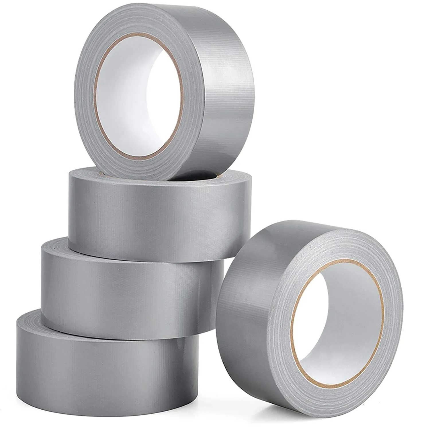 Duct Tape, Silver Grey Duct Tape Bulk for Indoor Outdoor, 1.88 Inches Width x 35 Yard Length (5 Rolls per Pack)