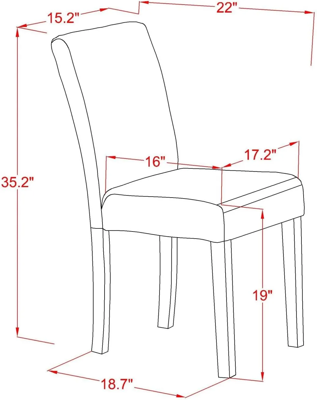 East West Furniture ABP7T47 Abbott Parson Kitchen Chairs - Light Sable Linen Fabric Padded Dining Chairs, Set of 2, Jacobean