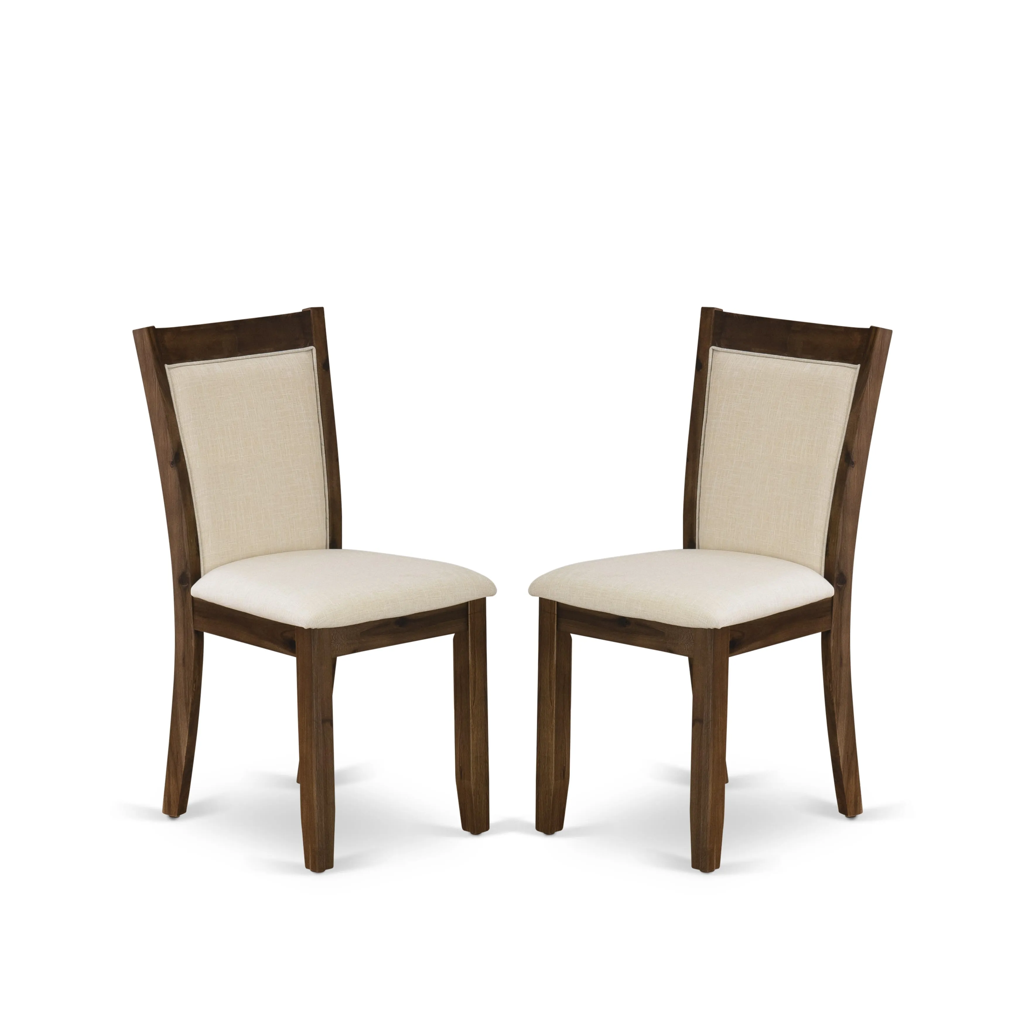 East West Furniture X726MZN32-6 6 Piece Kitchen Table Set Contains a Rectangle Dining Table with X-Legs and 4 Light Beige Linen Fabric Parson Chairs with a Bench