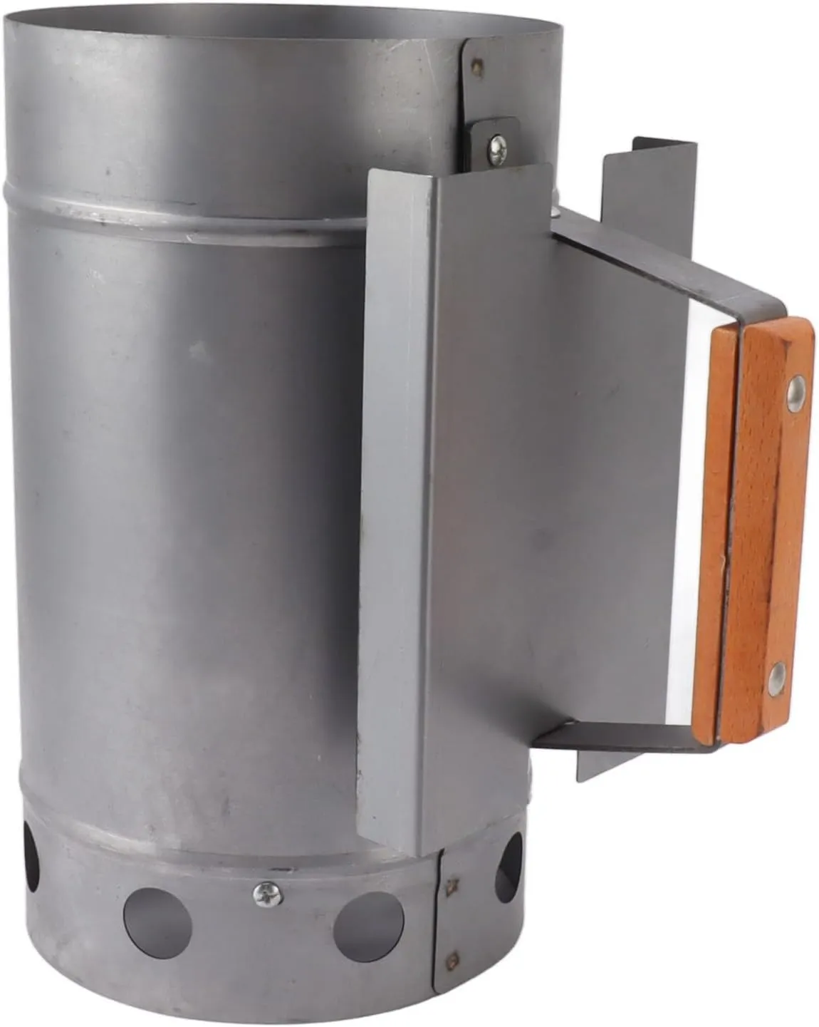 Efficient BBQ Chimney Starter, Grill Chimney Starter Chimney Starter with Wooden Handle, Quick Charcoal Ignition, Zinc Iron Alloy Construction, Portable Design, Ideal for
