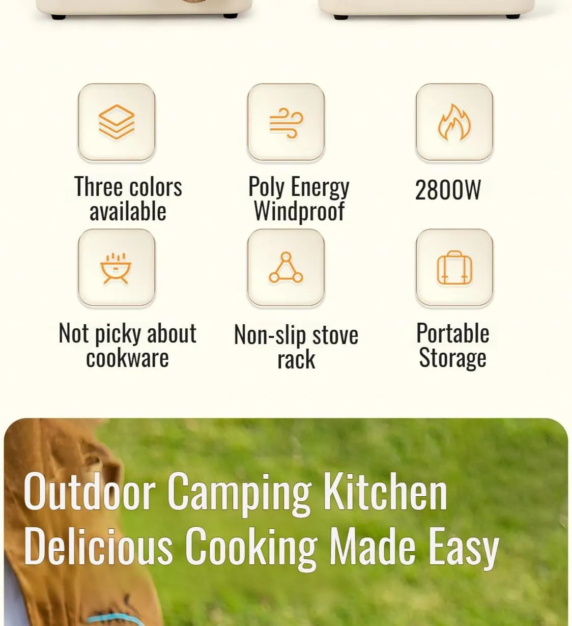 [Ellniges]【Mini G Stove】2-in-1 Cam ware & Hter, Compact esign with Stable Be | Hi-Efficiency Ouoor tane for BBQ, Fishing, Festivals (lit &)