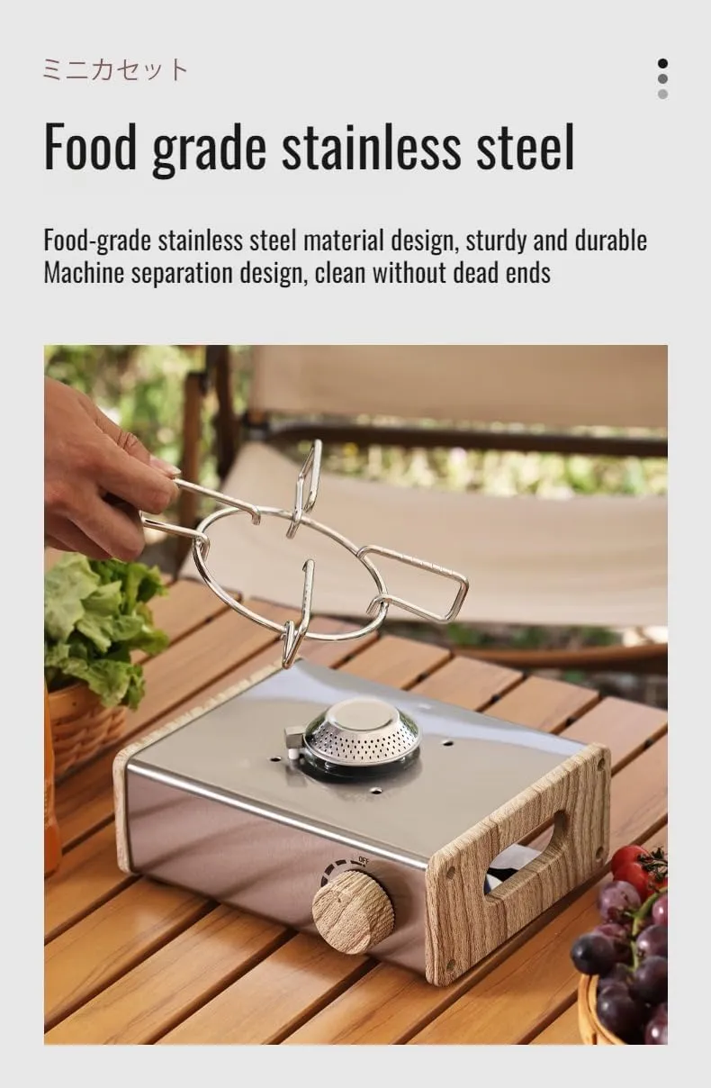 [Ellniges]【Mini G Stove】2-in-1 Cam ware & Hter, Compact esign with Stable Be | Hi-Efficiency Ouoor tane for BBQ, Fishing, Festivals (lit &)
