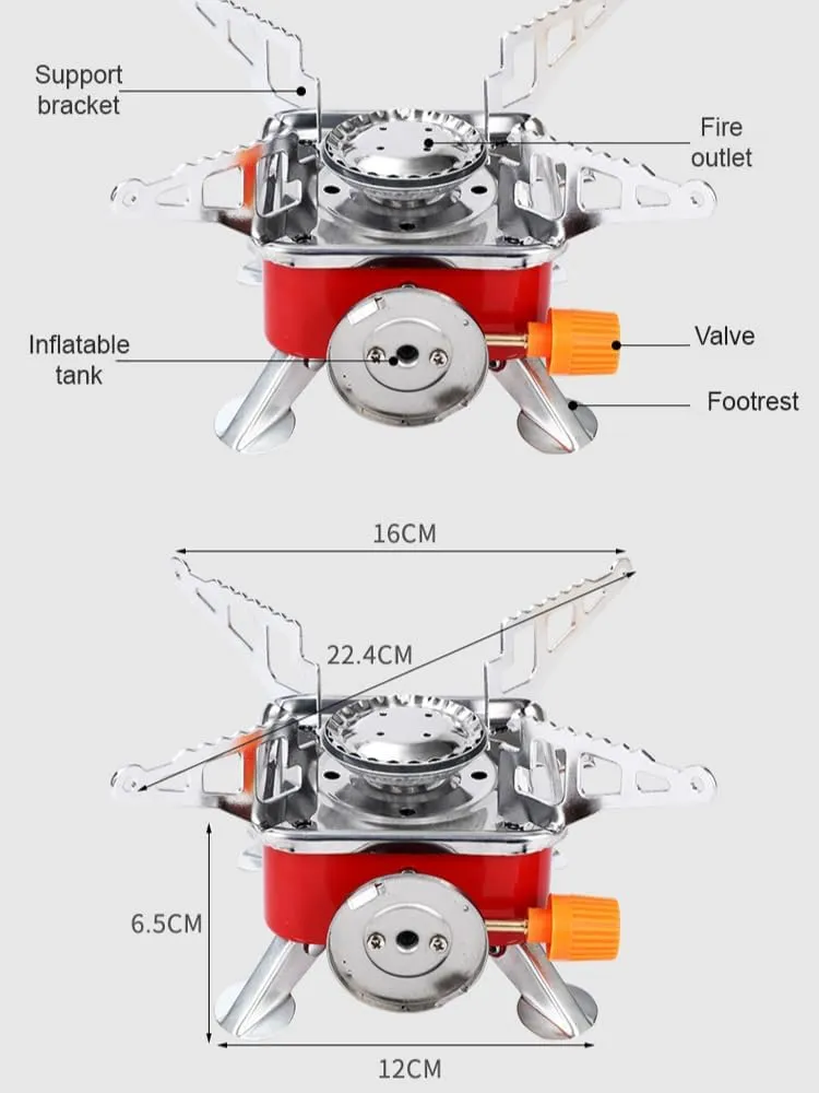 [Ellniges]【Portable Camping Stove】Ultimate Foldable Gas Grill for Backpacking, Hiking & Picnic - Compact 0.45kg【Mini BBQ Grill】with Detachable Design Perfect for Outdoor Cooking, Campfire Meals & Adve