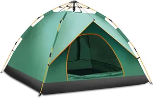 Ergocar Camping Tent 210T Oxford Cloth Waterproof Windproof Dome Adults Tent, 2-4 Man Ultraligh Ventilated 2 Doors & 2 Windows Pop up Tent for Family Long Trip, Hiking & Fishing