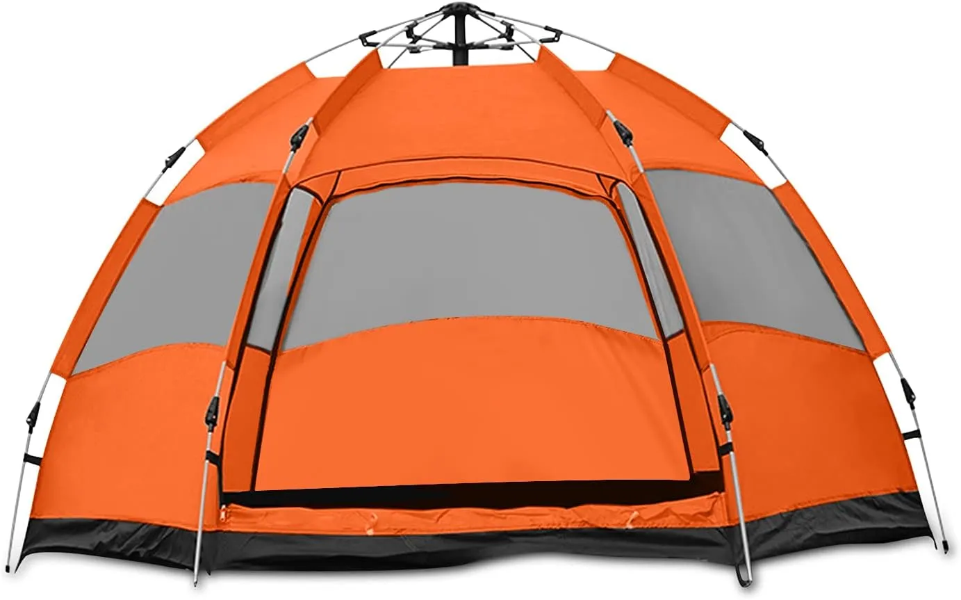Ergocar Camping Tent 210T PU Cloth Waterproof Windproof Dome Tent, 3 to 4 Man Ultraligh Ventilated Pop up Tent for Family, Hiking, Backpacking & Fishing