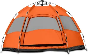Ergocar Camping Tent 210T PU Cloth Waterproof Windproof Dome Tent, 3 to 4 Man Ultraligh Ventilated Pop up Tent for Family, Hiking, Backpacking & Fishing