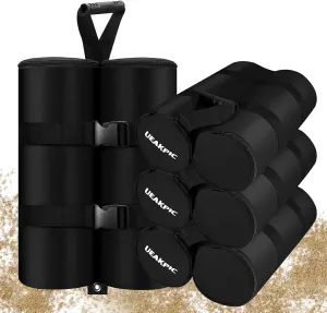 Extra 320 LBS Canopy Weights Sand Bags Set of 4, Plug Size Heavy Duty Tent Leg Sandbag for Outdoor Sun Shelter, Gazebo, Patio Umbrella (Black, 80 Lbs x 4)